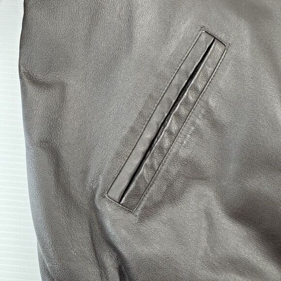 Vintage Y2K Susquehanna Trail Outfitters Leather Bomber Jacket Men’s L Black - Picture 9 of 12